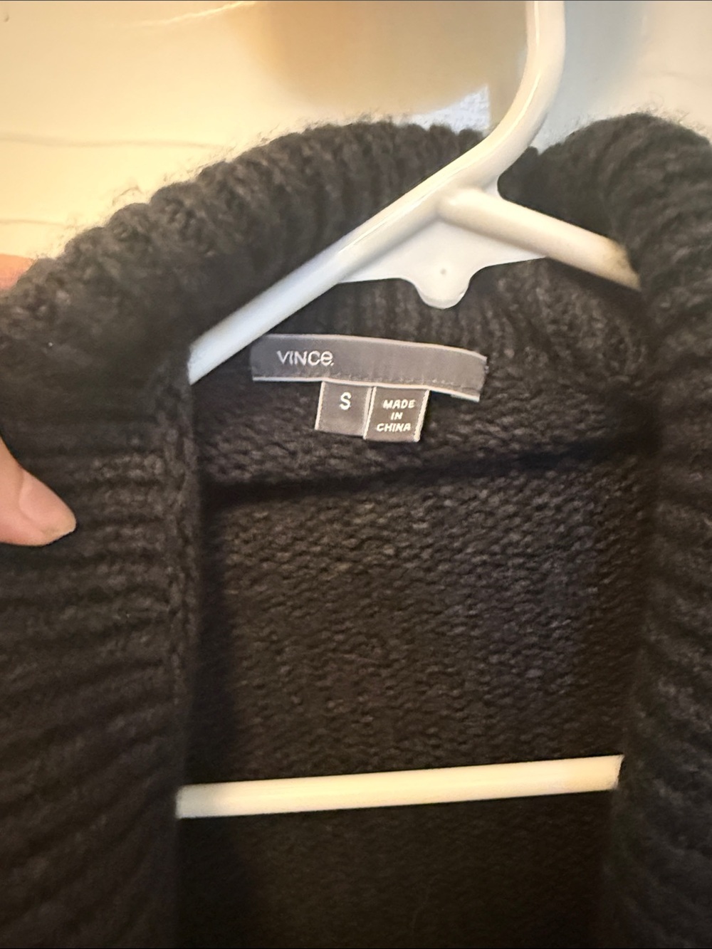 Vince Dark Charcoal Open-Front Ribbed Shawl Collar Cardigan in Wool/Cashmere - Picture 2 of 4